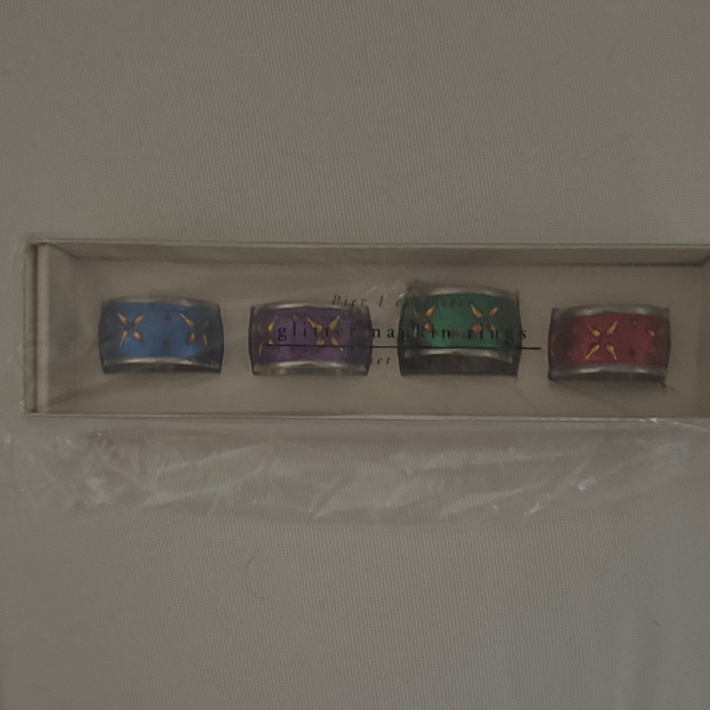 Pier 1 Multicolor Napkin Rings Set